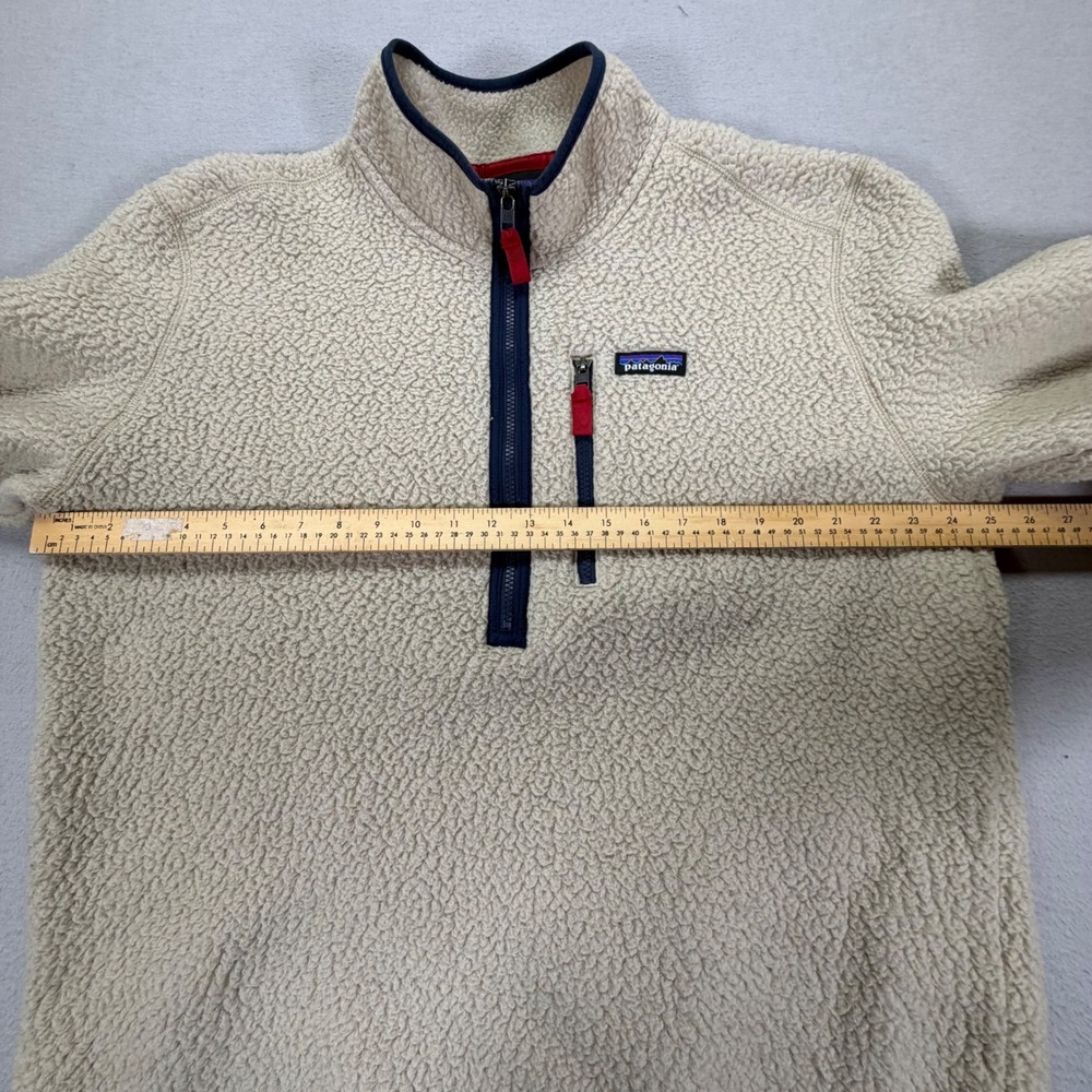 Patagonia Fleece Pullover Mens XL Cream Excellent Los Gatos Quarter Zip Sherpa - Picture 3 of 7